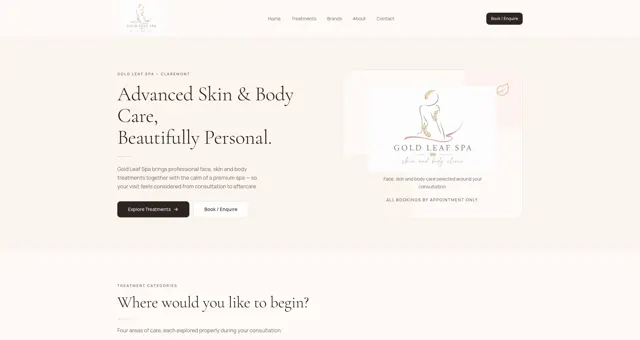 Gold Leaf Spa website