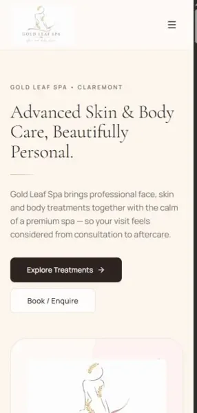 Gold Leaf Spa on mobile
