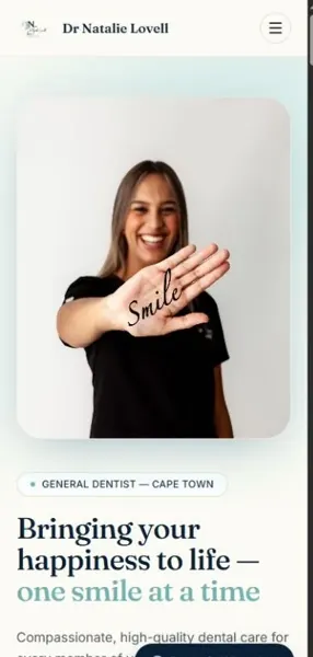 Dr. Lovell's Smile Site on mobile